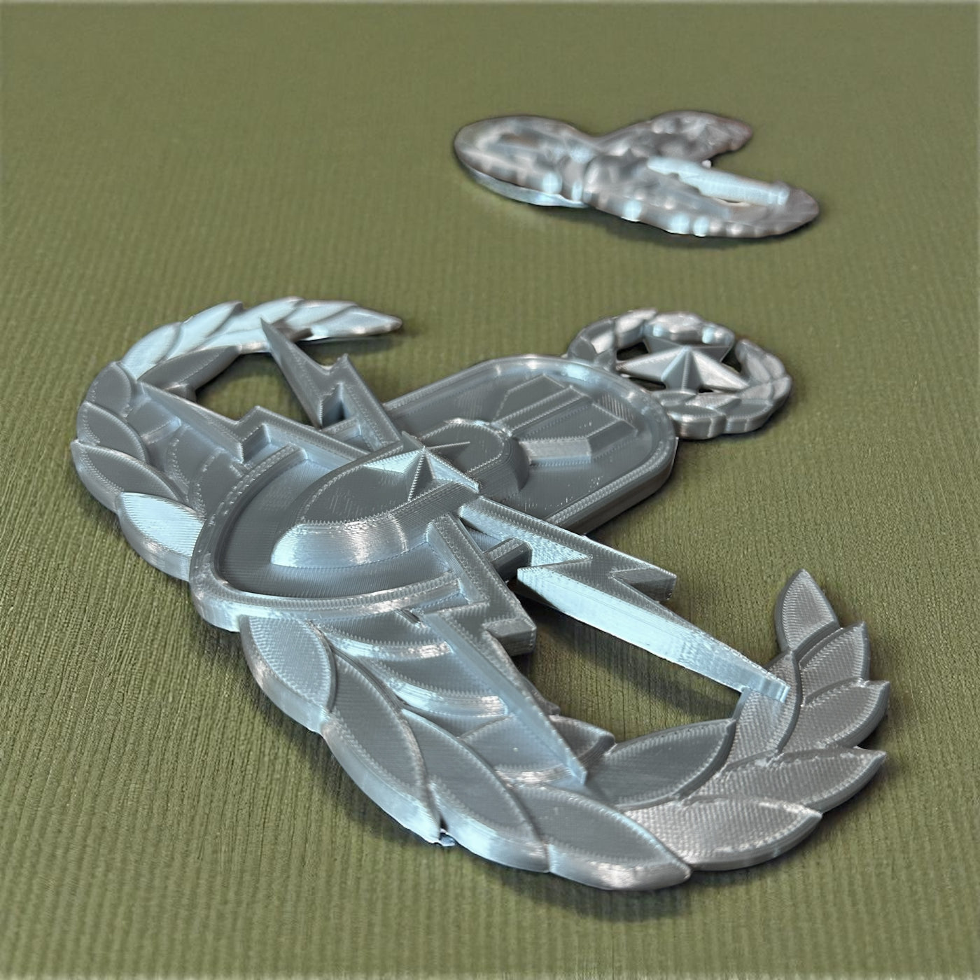 Replica EOD Badge Display for Army, Navy, Air Force, Marine Corps - Basic, Senior, Master Levels, Multiple Sizes