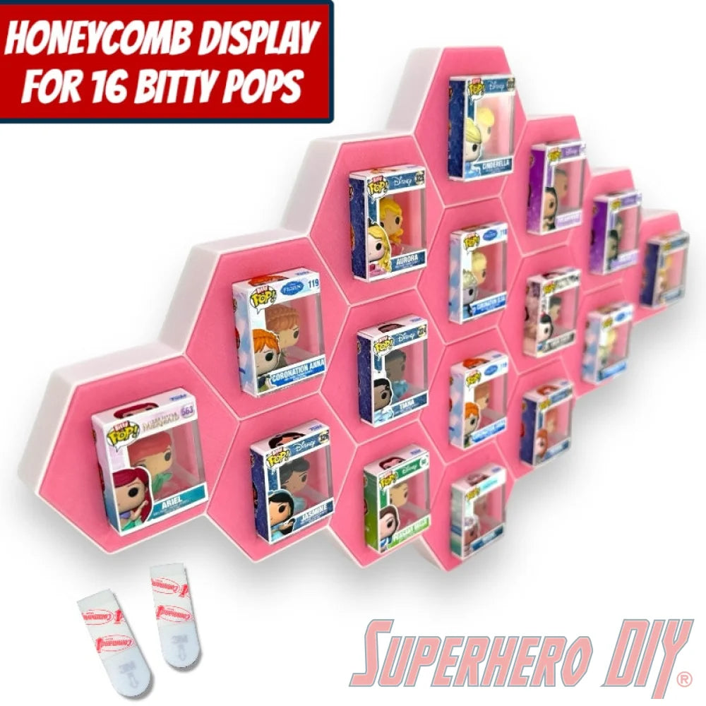 16-CELL Diamond Honeycomb Wall Display for Bitty Pops | Organize Bitty Pops for easy display! - Superhero DIY