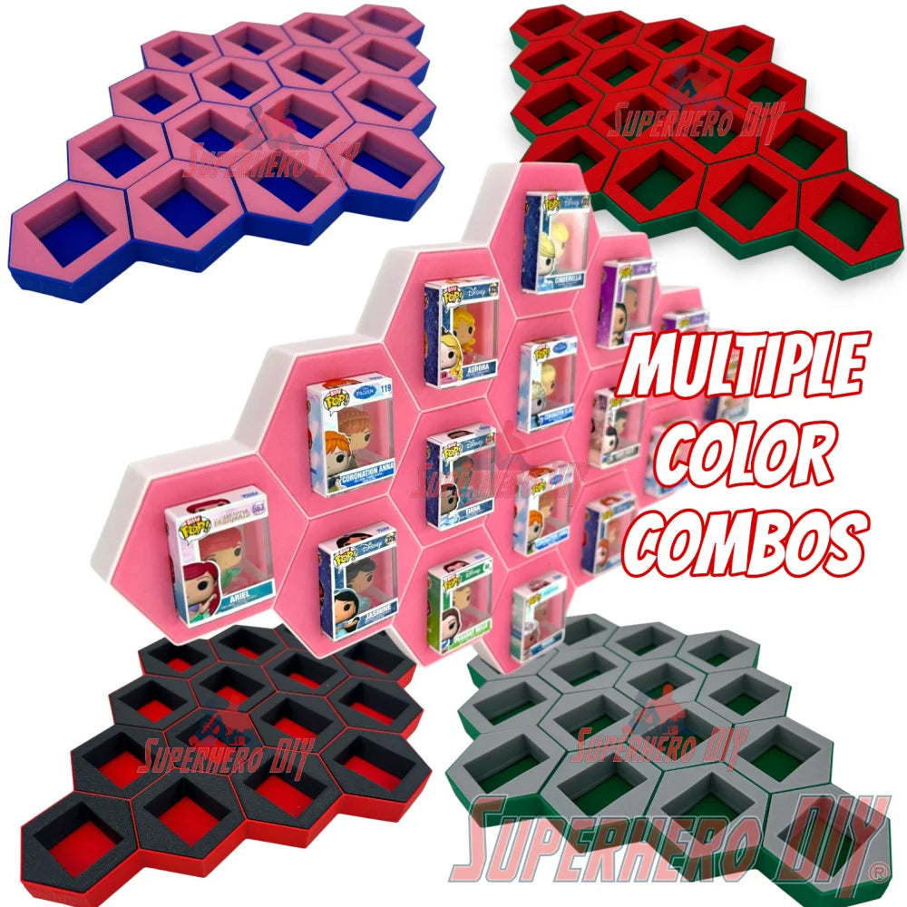 16-CELL Diamond Honeycomb Wall Display for Bitty Pops | Organize Bitty Pops for easy display! - Superhero DIY
