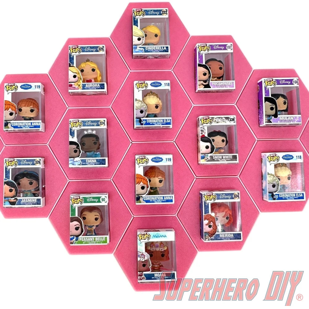 16-CELL Diamond Honeycomb Wall Display for Bitty Pops | Organize Bitty Pops for easy display! - Superhero DIY