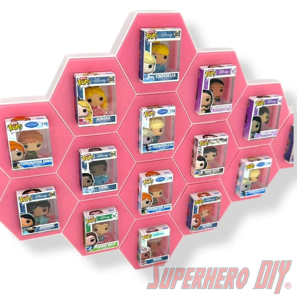 16-CELL Diamond Honeycomb Wall Display for Bitty Pops | Organize Bitty Pops for easy display! - Superhero DIY