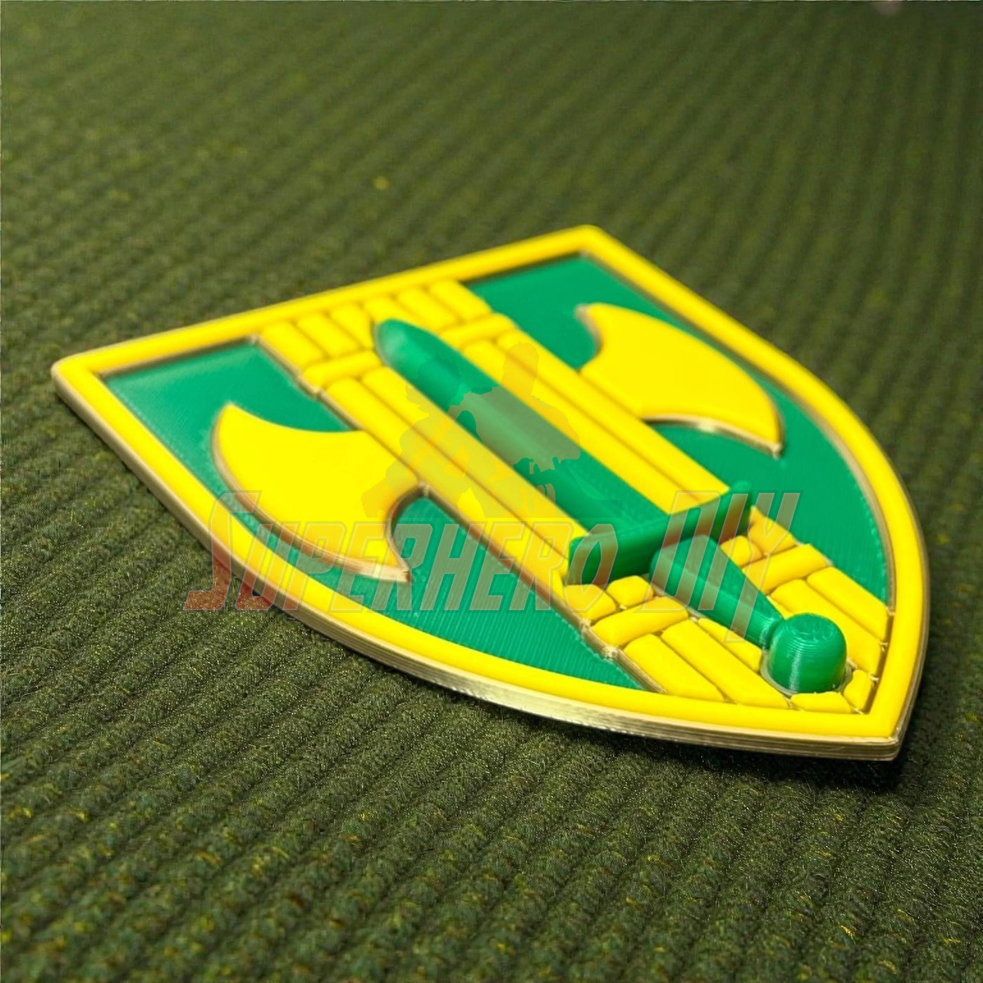 18th Military Police Brigade Display Insignia dimensional wall display on green background