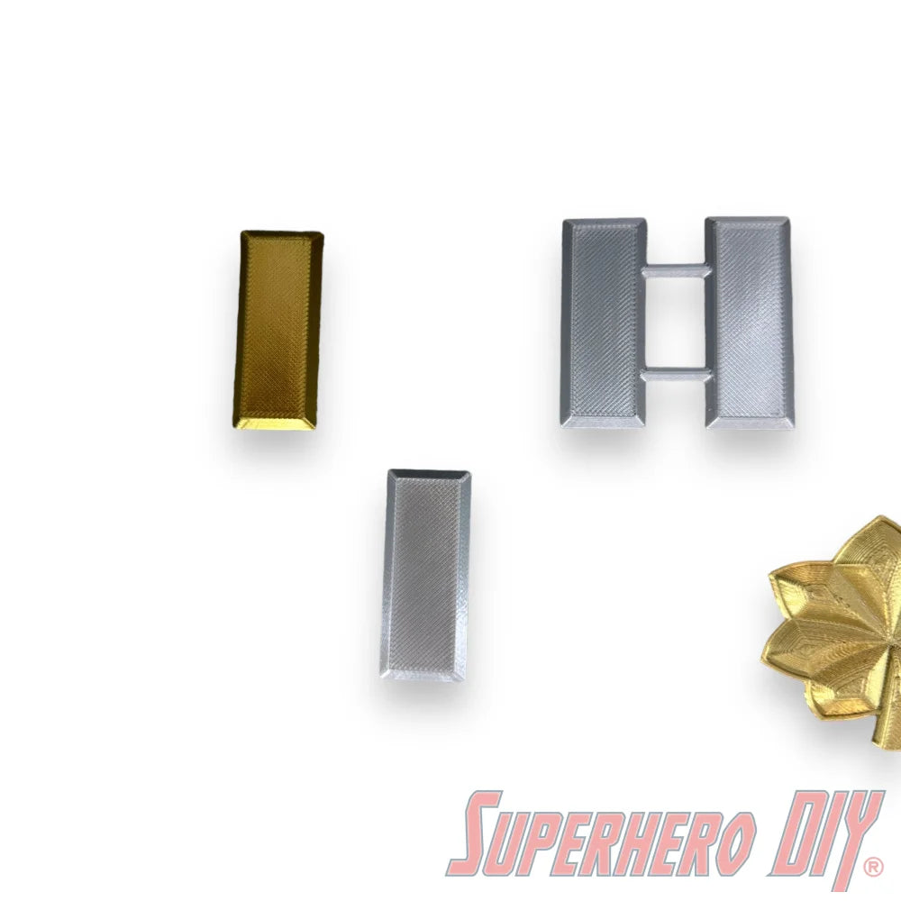 1st Lieutenant Rank | LT Junior Grade US Military Officer Rank Insignia | Authentic rank - multiple sizes! - Superhero DIY
