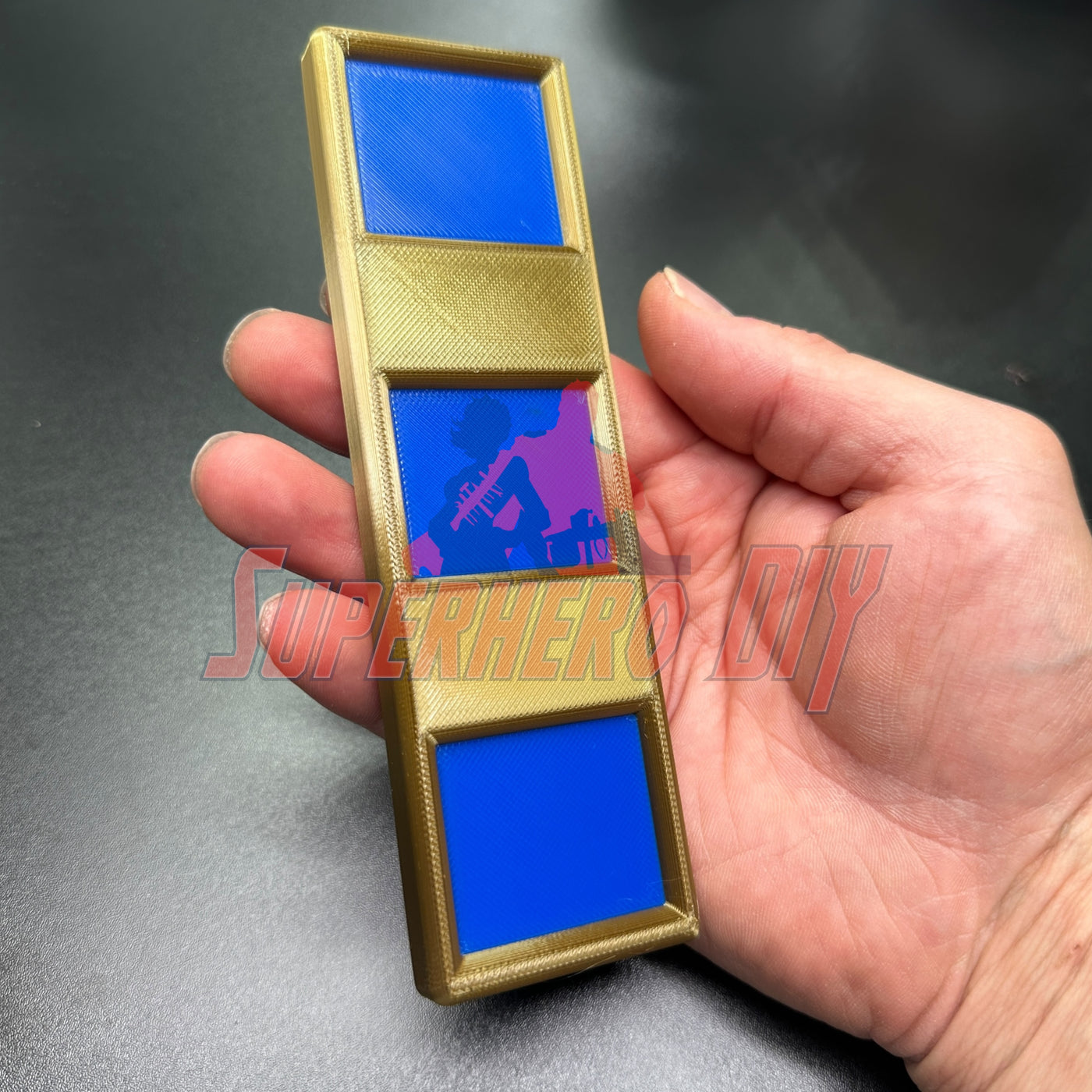 US Navy Warrant Officer Rank display in hand, 3D-printed with accurate color, USN CWO rank, multiple sizes available