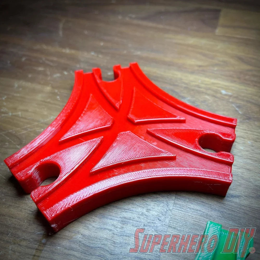 3-WAY Triangle Junction Track piece compatible with Brio or Thomas Wooden Train Track | Y Junction | 3D-printed for Wooden Train Set - Superhero DIY