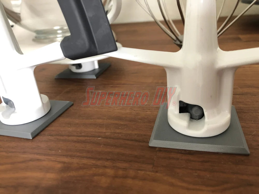 4-PACK Attachment Mounts for KitchenAid Stand Mixer | 4-PACK Space Saving Undermount Holders WITH 3M Command Strips - Superhero DIY