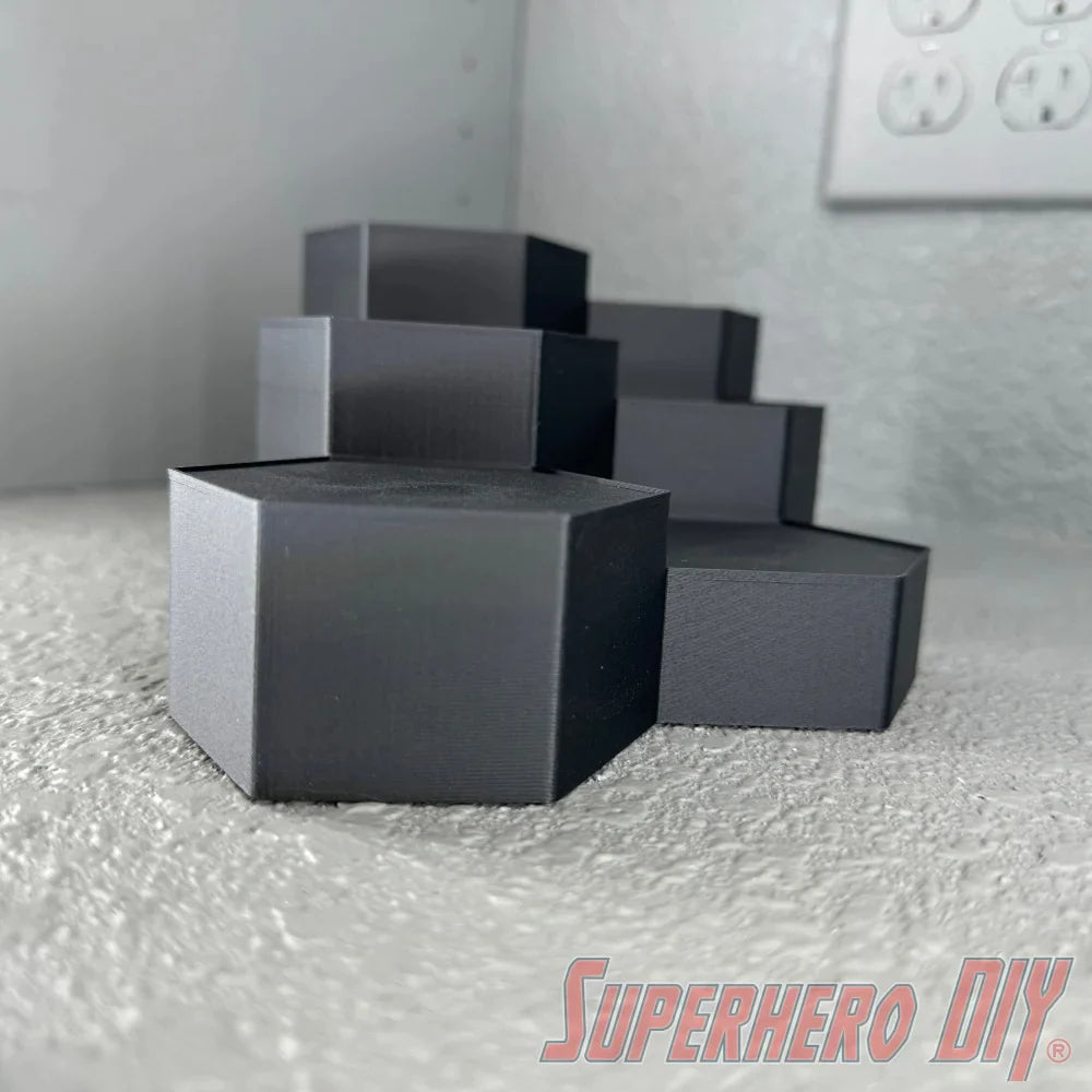 6-Level Hexagon Display Riser for Collectibles - Superhero DIY