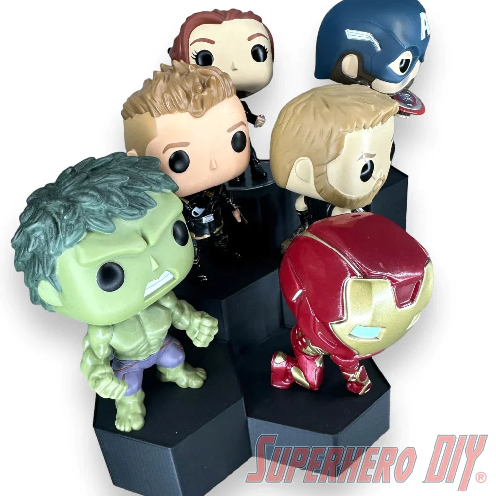 6-Level Hexagon Display Riser for Collectibles - Superhero DIY