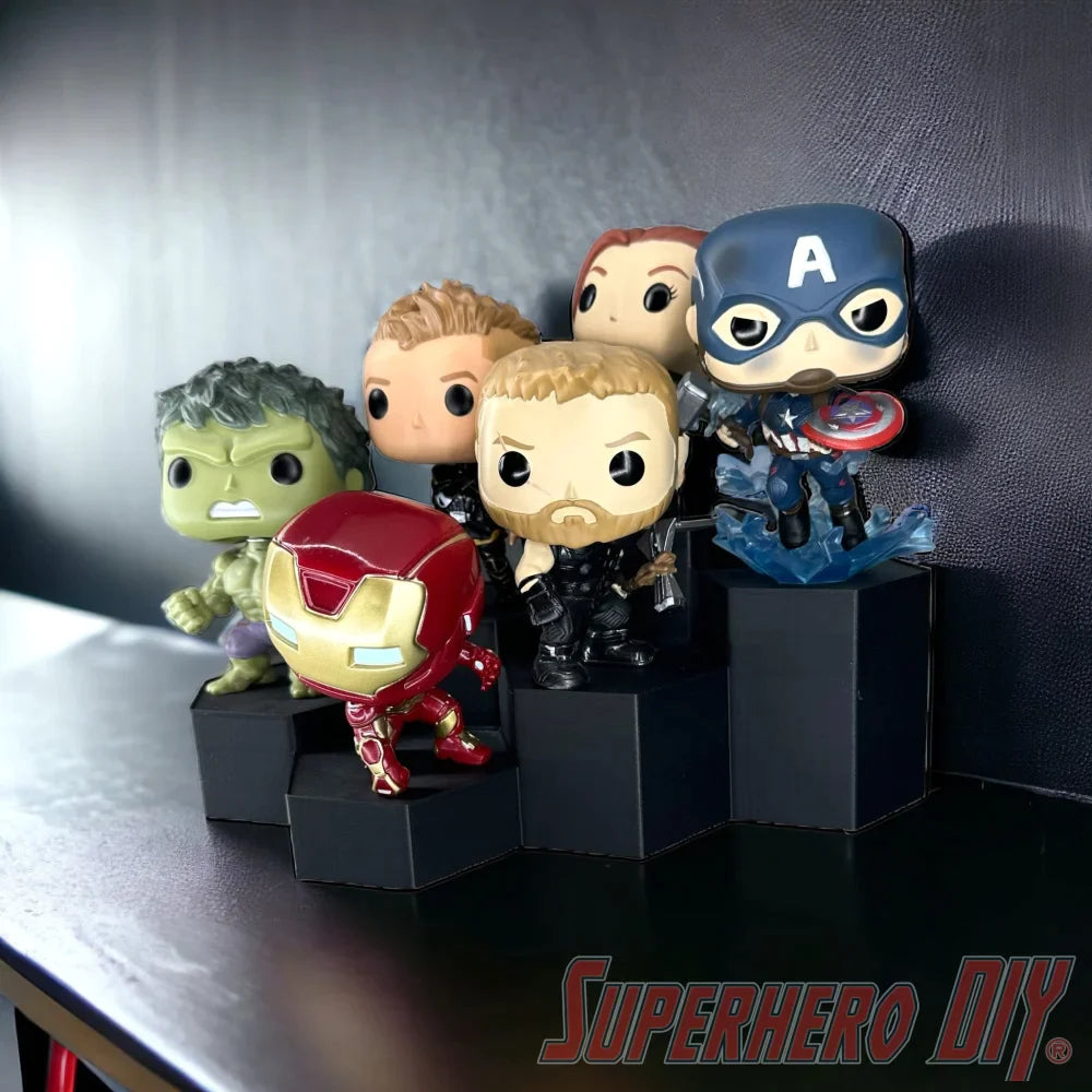 6-Level Hexagon Display Riser for Collectibles - Superhero DIY