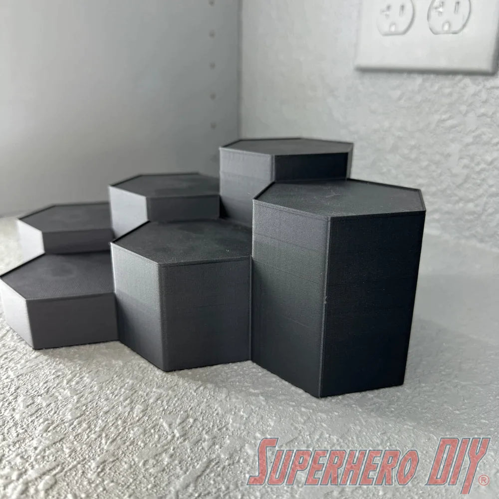 6-Level Hexagon Display Riser for Collectibles - Superhero DIY