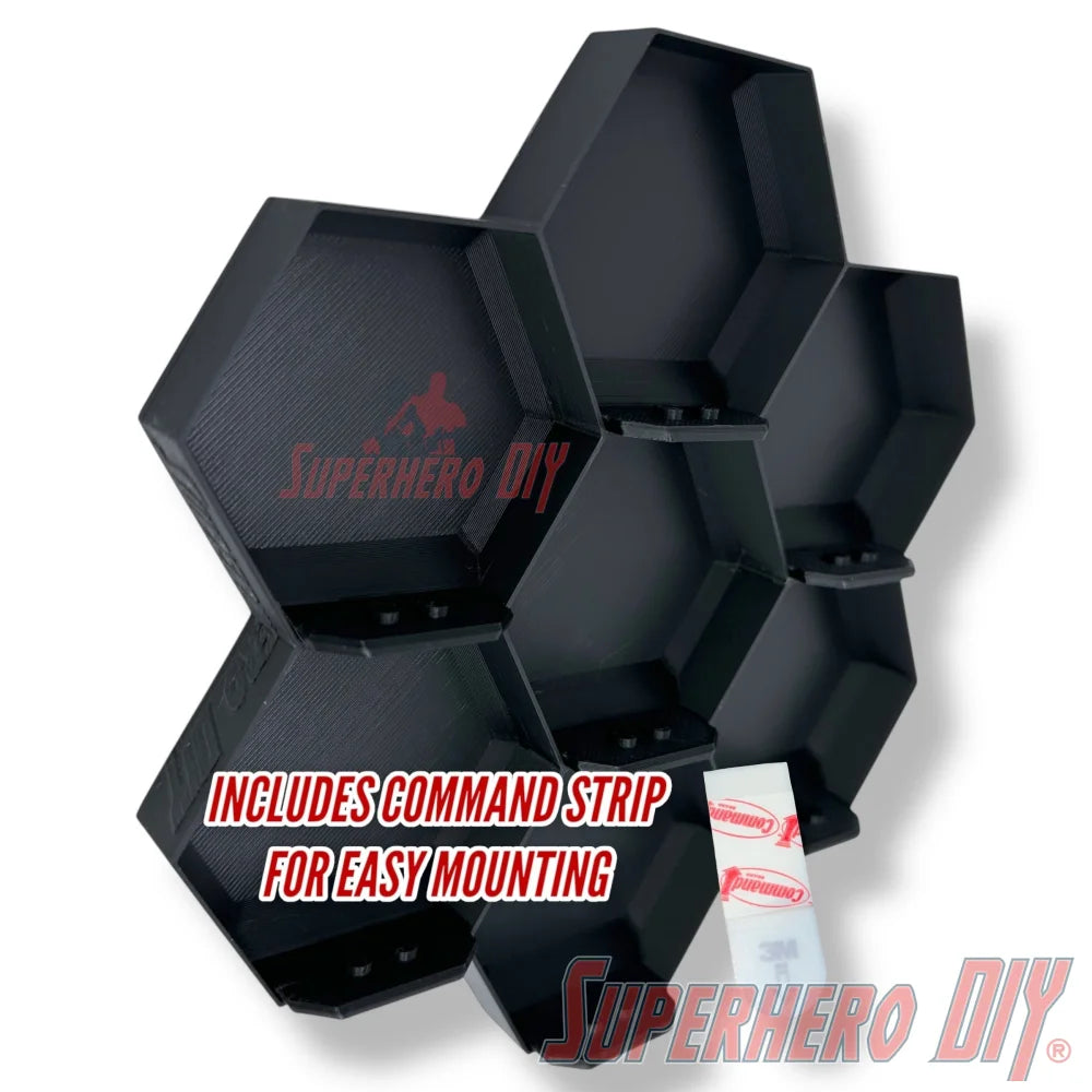 7-CELL Honeycomb Wall Display for LEGO® Minifigures | Organize 7 Minifigs for easy display - Superhero DIY