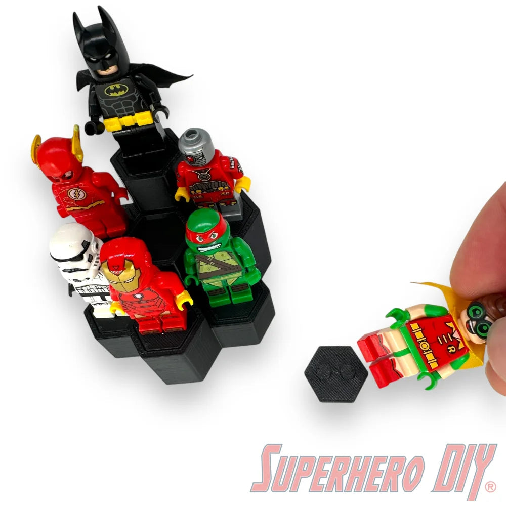 7-Level Honeycomb Display Riser for LEGO® Minifigures - Superhero DIY