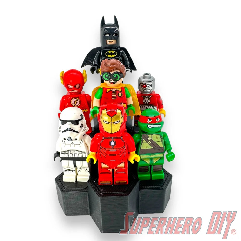 7-Level Honeycomb Display Riser for LEGO® Minifigures - Superhero DIY