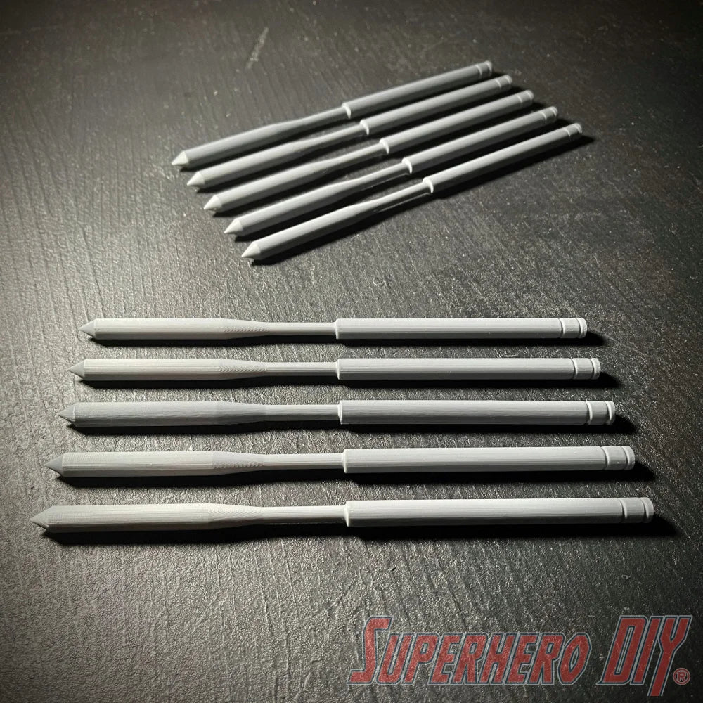 The Batman Gauntlet Darts | 10-pack Bat grapple darts for the 2022 Batman costume | 3D-printed plastic Batman cosplay prop replica - Superhero DIY