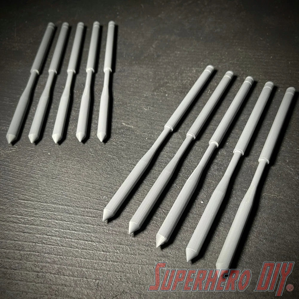 The Batman Gauntlet Darts | 10-pack Bat grapple darts for the 2022 Batman costume | 3D-printed plastic Batman cosplay prop replica - Superhero DIY