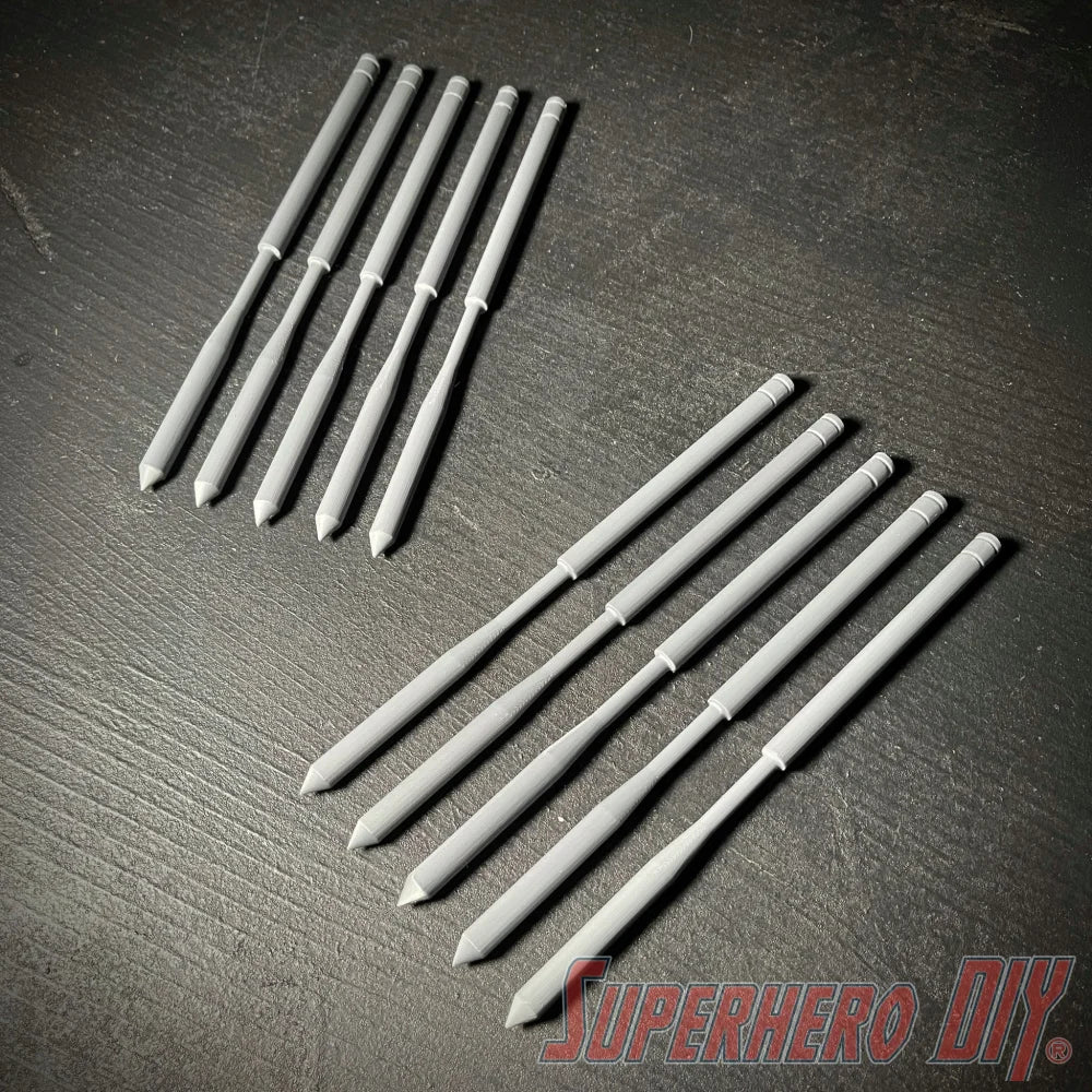 The Batman Gauntlet Darts | 10-pack Bat grapple darts for the 2022 Batman costume | 3D-printed plastic Batman cosplay prop replica - Superhero DIY