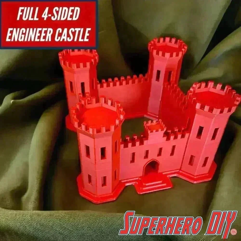 Engineer Corps Castle display with 4-sided design and SAPPER tab, perfect for desk or shelf display, showcasing symbolic pride.