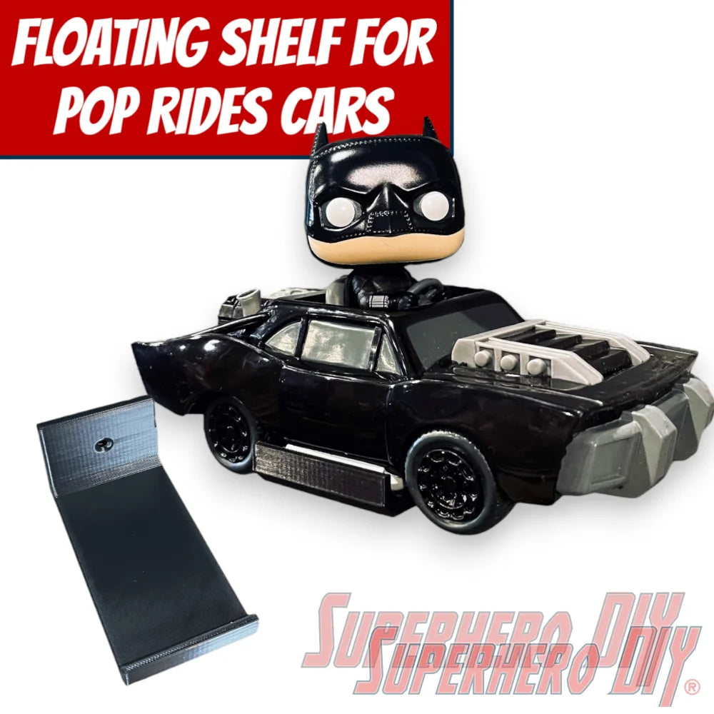 Floating Shelf For Pop! Rides Cars for Wall Display Out of Box | Mounting Screw Included! - Superhero DIY