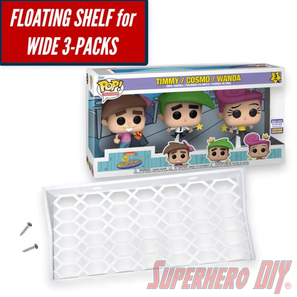 Floating Shelf for 3-PACK | Fits 12.5W x 3.5D | Includes mounting hardware - Superhero DIY