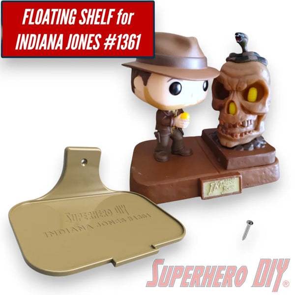 Floating Shelf for Indiana Jones #1361 Funko Pop! Movies Deluxe Light Up - Superhero DIY