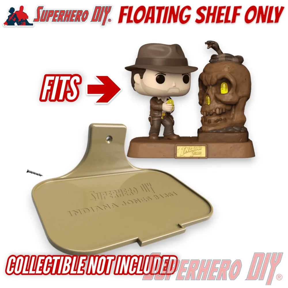 Floating Shelf for Indiana Jones #1361 Funko Pop! Movies Deluxe Light Up - Superhero DIY