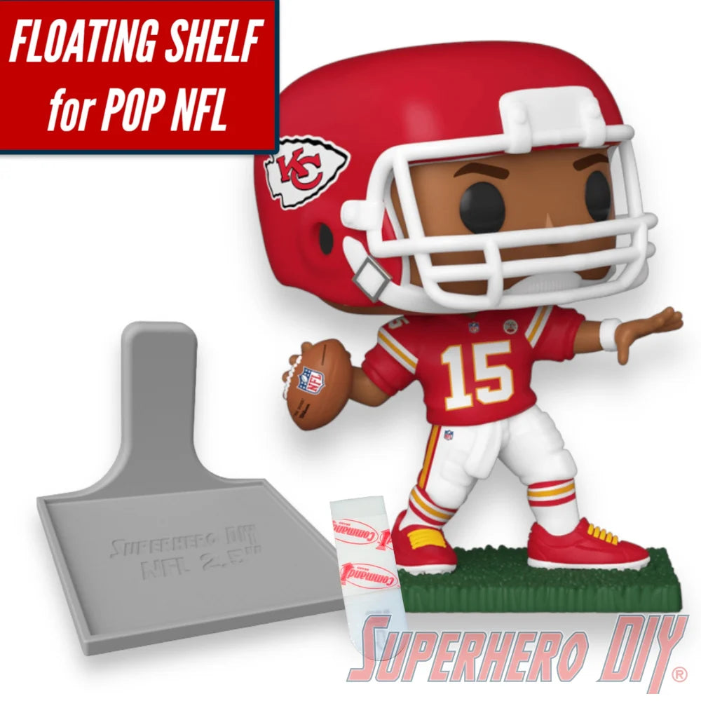 Floating Shelf for Pop! Football NFL Funko Pops | Square base fits grass base - Superhero DIY