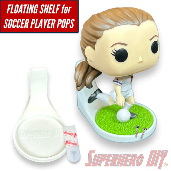 Floating Shelf for Soccer Player Funko Pops | Fits Pop Football with round grass base - Superhero DIY