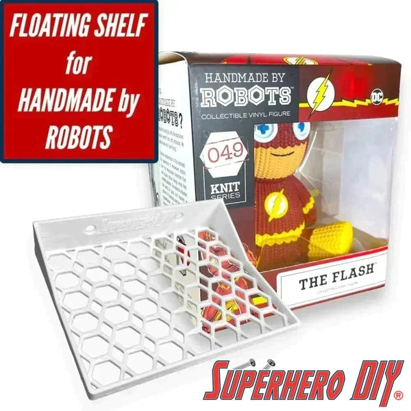 Floating shelves for Handmade by Robots boxes, open, hex, or honeycomb pattern
