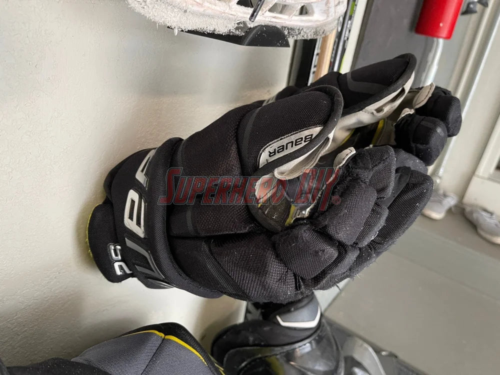 Hockey Glove Wall Mount (pair) | Hockey Gear Storage Solution - Superhero DIY