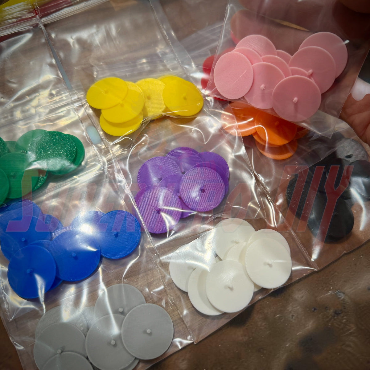 Doorables display stands all prepped in bags of 10 each in multiple colors!
