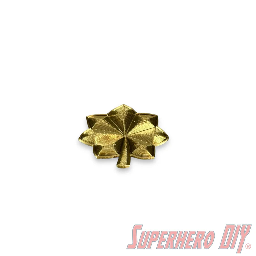 O-4 Major Navy lieutenant commander rank insignia in gold silk finish with oak leaf design