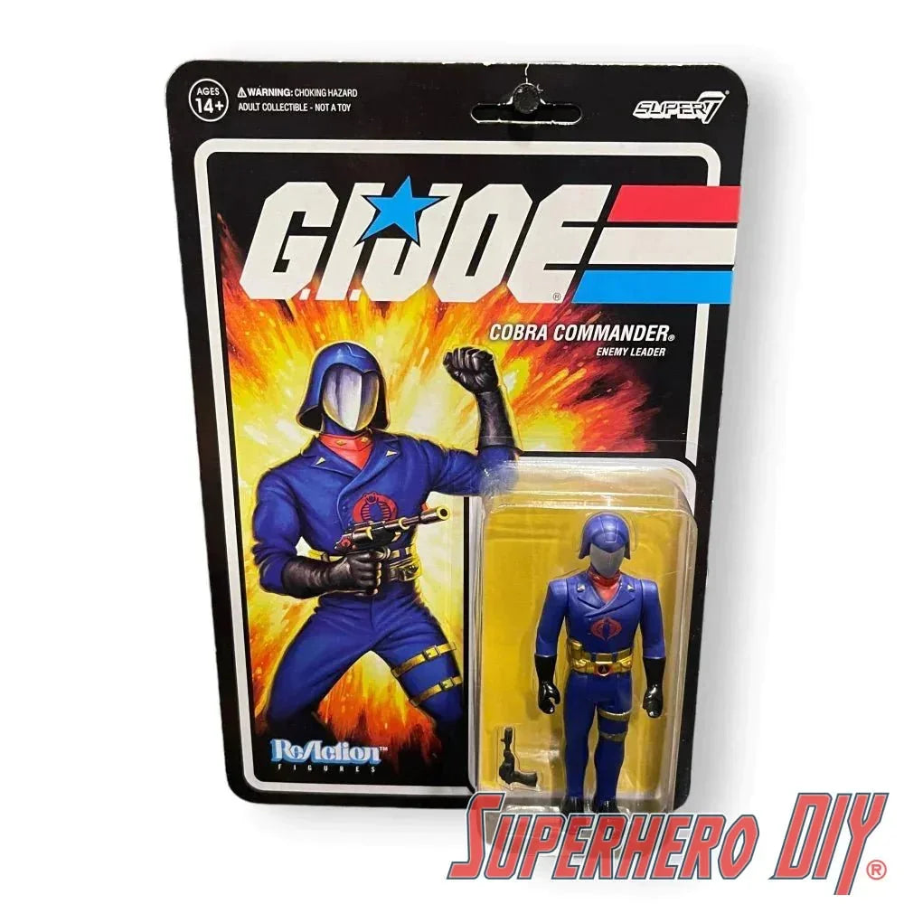 G.I. Joe action figure in blister pack wall hanger with damage-free Command Strip mount for collectible display.