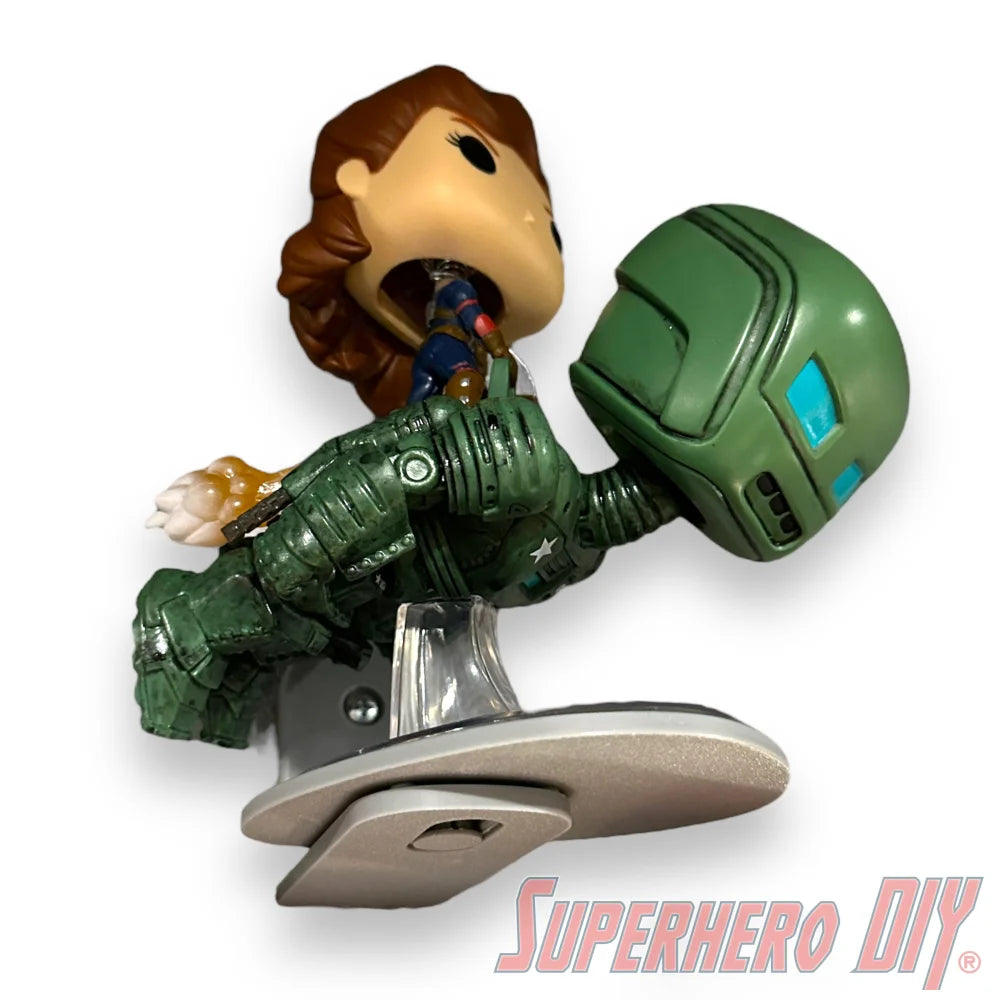 Swivel Shelf for Pop! Rides or Deluxe Funko Pops with Raindrop Base | Includes Mounting Screw - Superhero DIY