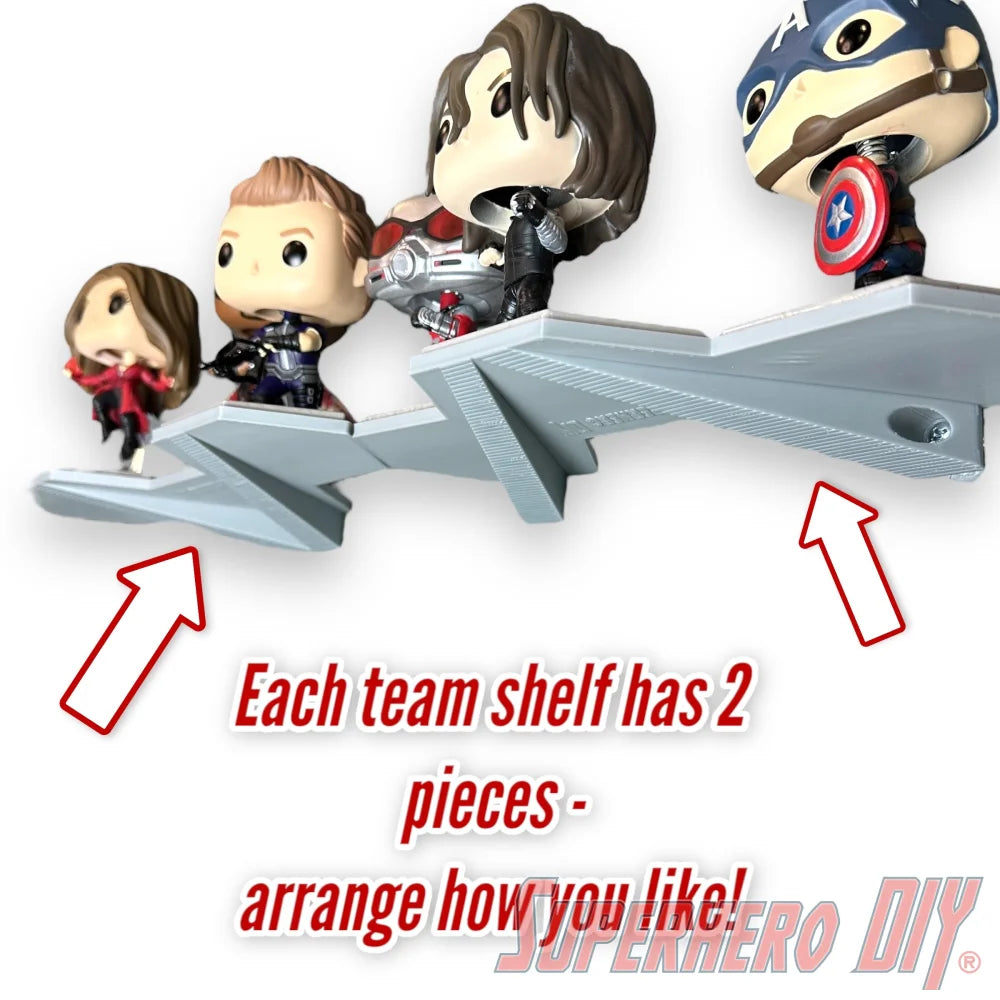 Team Shelves for Captain America: Civil War Build-a-Scene Funko Pop Set | Team Iron Man or Team Cap - Superhero DIY