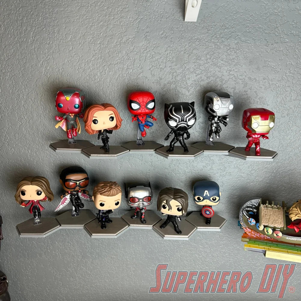 Team Shelves for Captain America: Civil War Build-a-Scene Funko Pop Set | Team Iron Man or Team Cap - Superhero DIY