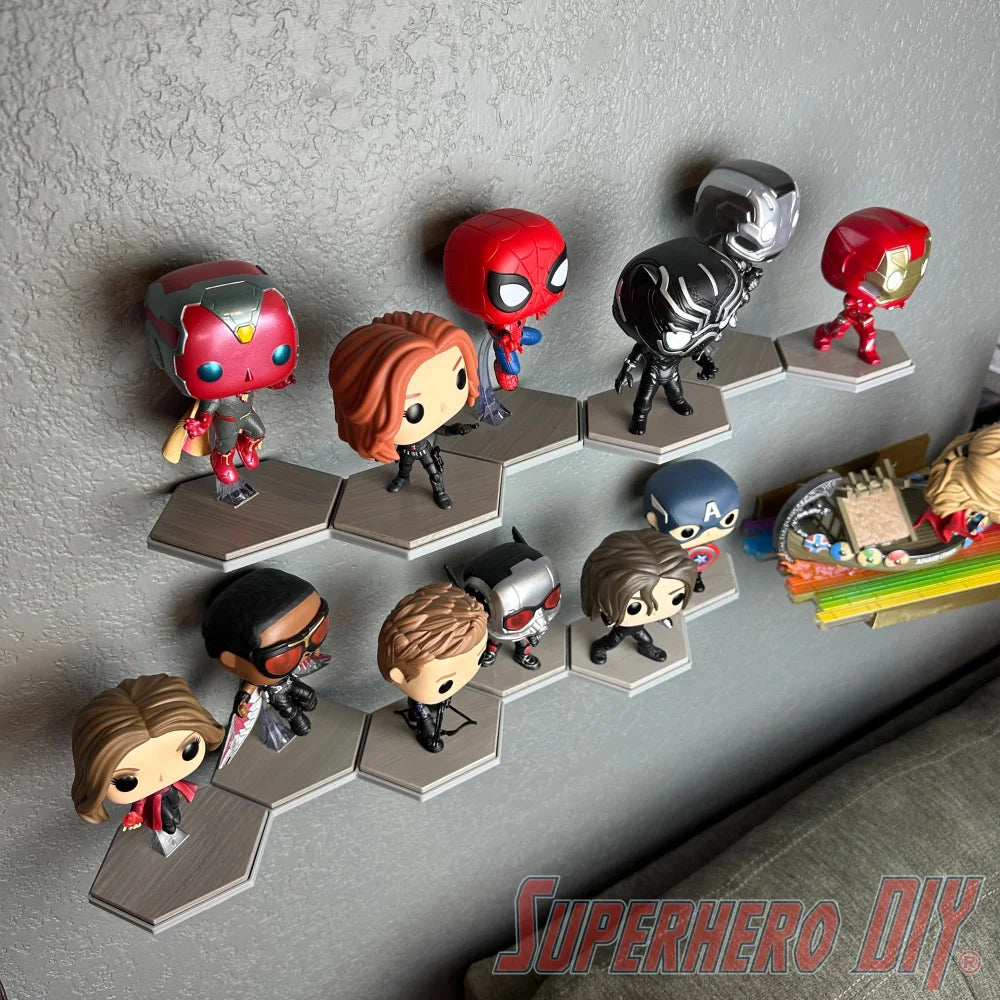 Team Shelves for Captain America: Civil War Build-a-Scene Funko Pop Set | Team Iron Man or Team Cap - Superhero DIY