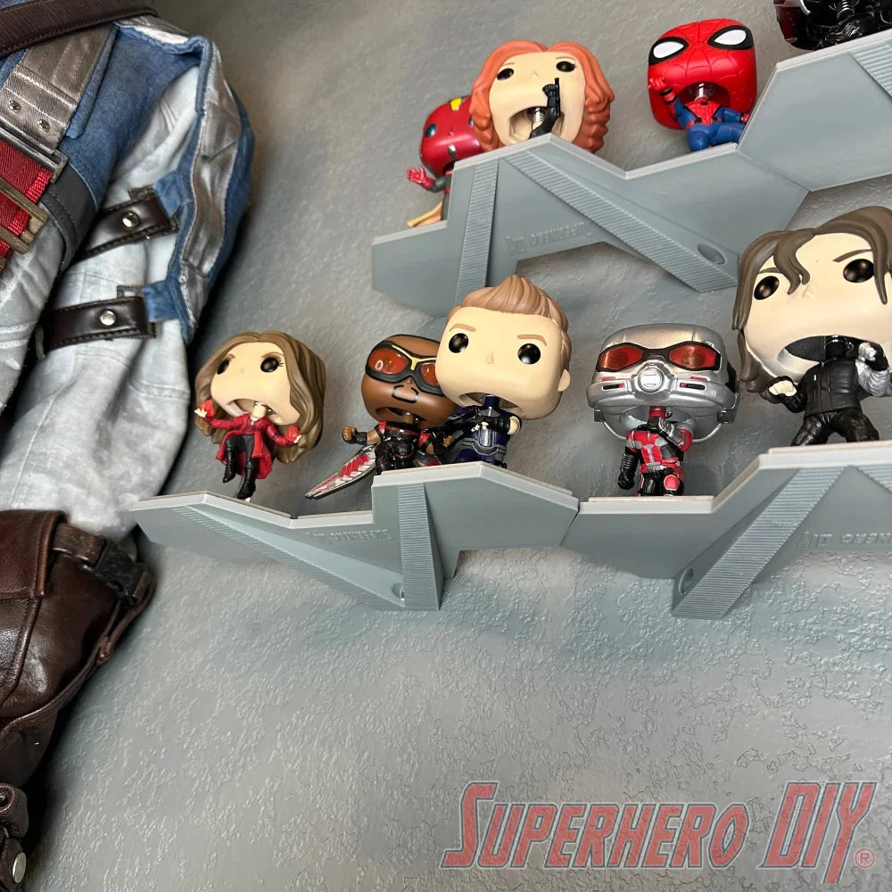 Team Shelves for Captain America: Civil War Build-a-Scene Funko Pop Set | Team Iron Man or Team Cap - Superhero DIY