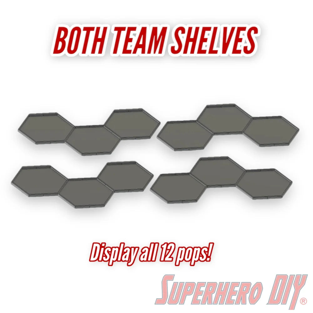 Team Shelves for Captain America: Civil War Build-a-Scene Funko Pop Set | Team Iron Man or Team Cap - Superhero DIY