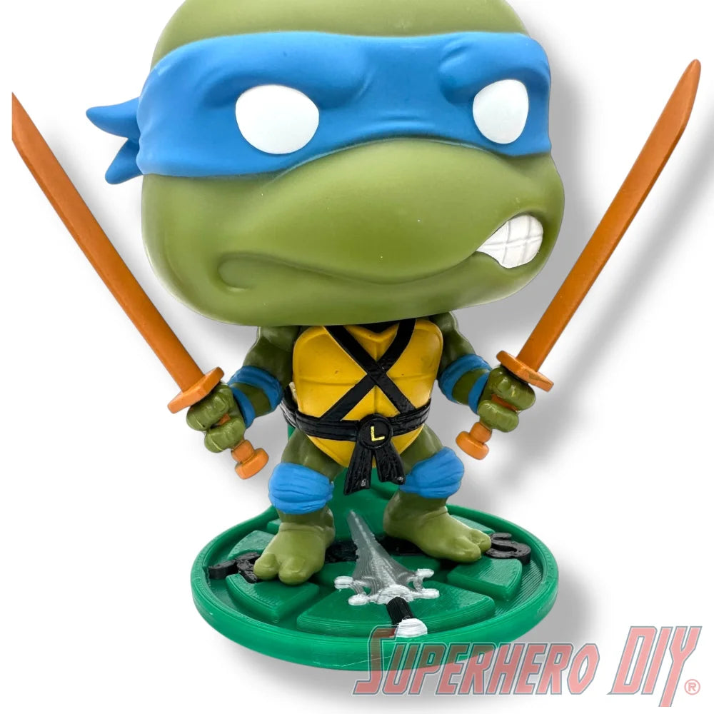 Wall-mounted crossover display shelf for Teenage Mutant Ninja Turtles, He-Man, and Masters of the Universe Funko Pop figures