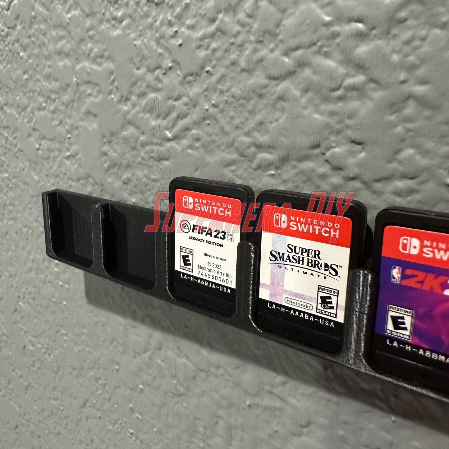 Game Cartridge Holder for Nintendo Switch – 5 or 10 Slot Display Rack showcasing Nintendo Switch game cartridges.