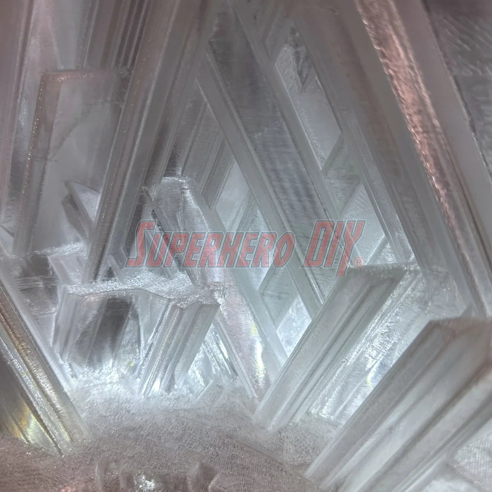 3D-printed arctic ice crystal display stand for DC Multiverse Superman action figure, wall-mounted or shelf display option - by Superhero DIY