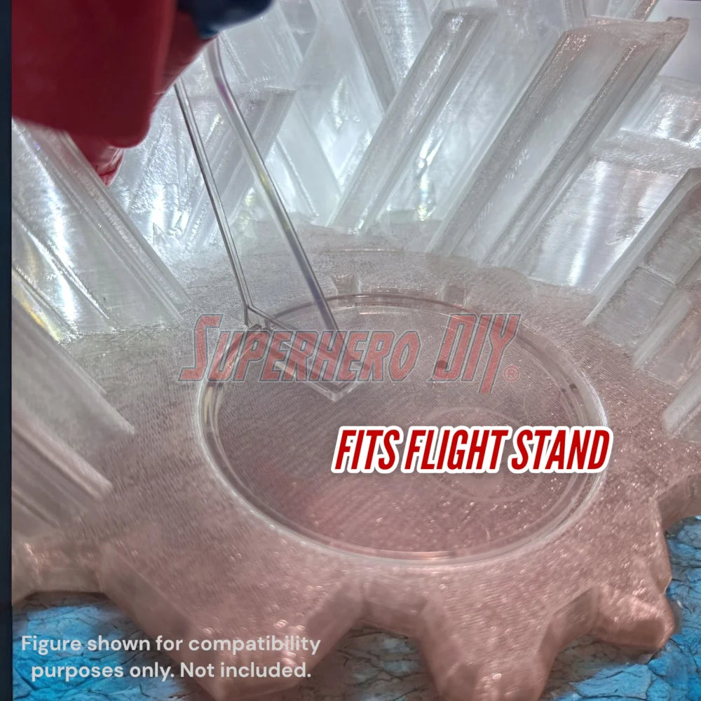Close-up of Arctic Ice Crystal Fortress Display Stand showing flight stand compatibility for 1:12 scale figures.
