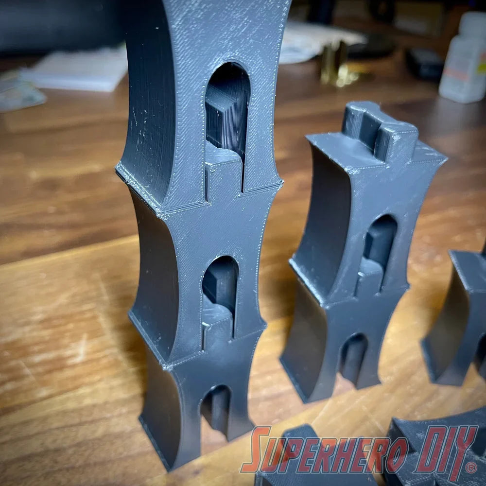 Bridge Pillar Stackable compatible with IKEA or BRIO Wooden Train Track | 3D-printed enhancement for Train Set - Superhero DIY