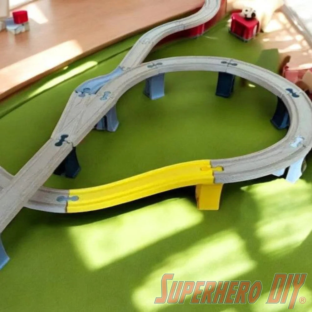 Bridge Pillar Stackable compatible with IKEA or BRIO Wooden Train Track by Superhero DIY