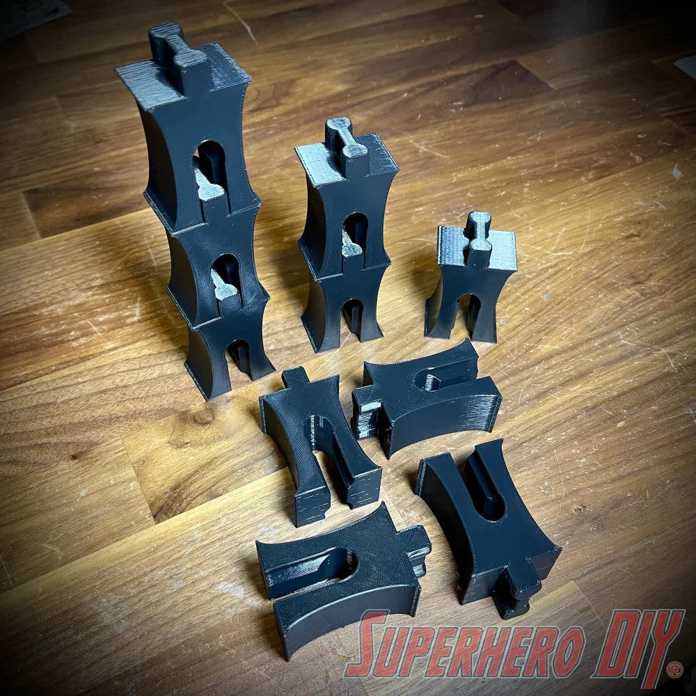 Bridge Pillar Stackable compatible with IKEA or BRIO Wooden Train Track | 3D-printed enhancement for Train Set - Superhero DIY