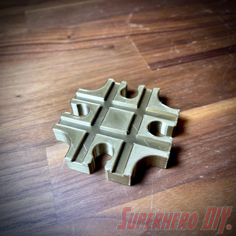 Cross Junction Track piece compatible with Brio or Thomas Wooden Train Track | 3D-printed enhancement for Wooden Train Set - Superhero DIY