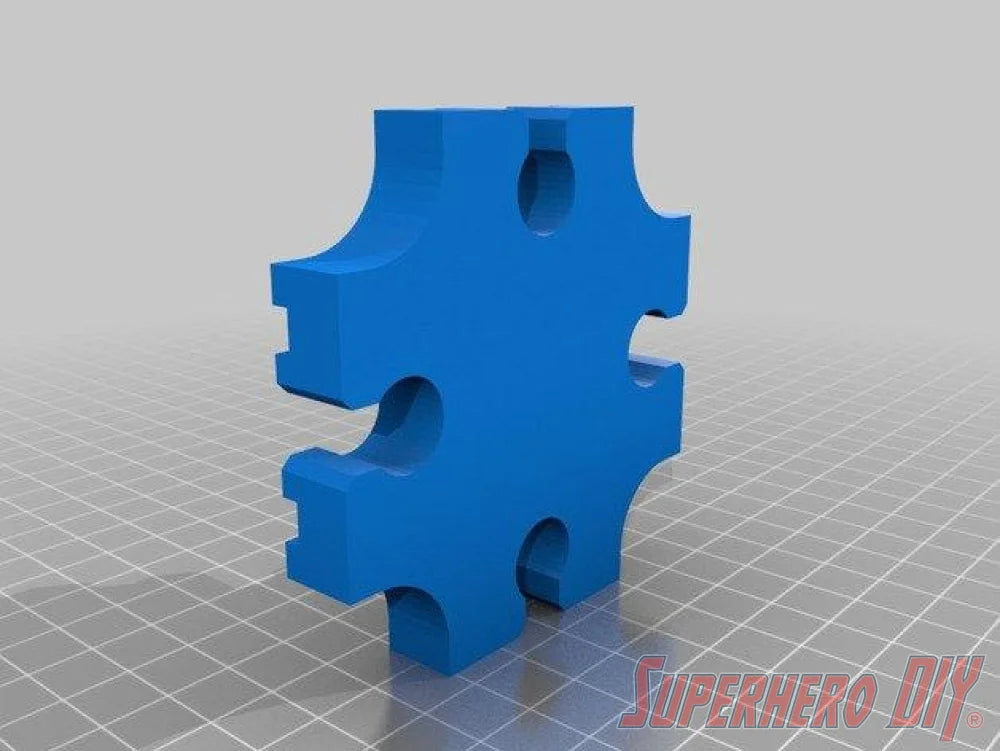 Cross Junction Track piece compatible with Brio or Thomas Wooden Train Track | 3D-printed enhancement for Wooden Train Set - Superhero DIY