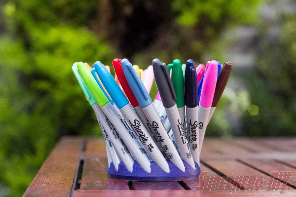 Crown for Sharpie Fine Point Permanent Markers | Holds 24 regular Sharpies in a cool pattern! - Superhero DIY