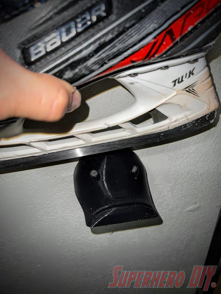 Check out the Duck Ice Skate Wall Mount | Garage Hockey Gear Storage Solution from Superhero DIY! The perfect solution for only $18.49