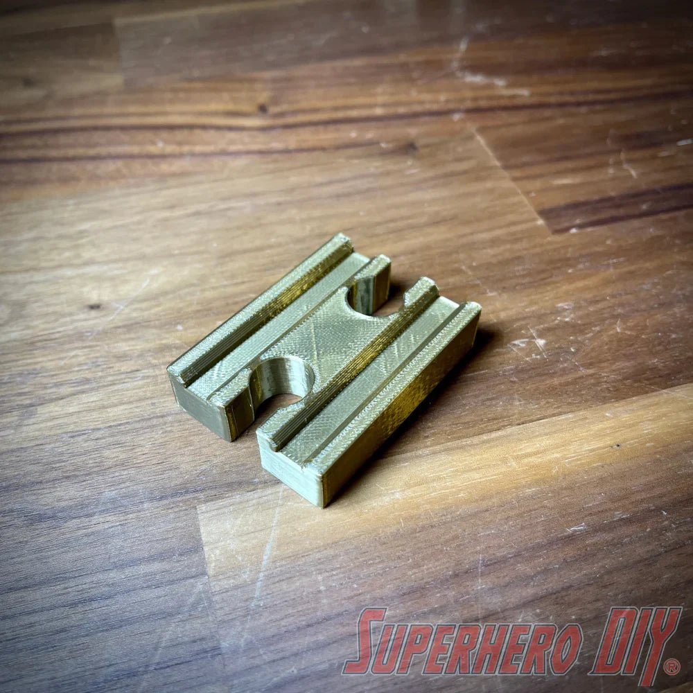 Female to Female Train Track Connector Piece compatible with Brio or Thomas Wooden Train Track | 3D-printed enhancement for Wooden Train Set - Superhero DIY
